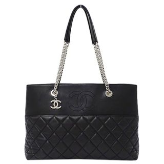 シャネル(CHANEL)のシャネル CHANEL バッグ マトラッセ レディース ブランド トートバッグ ラムスキン ブラック シルバー金具 黒 チェーンショルダー 肩掛け おしゃれ 【中古】(トートバッグ)