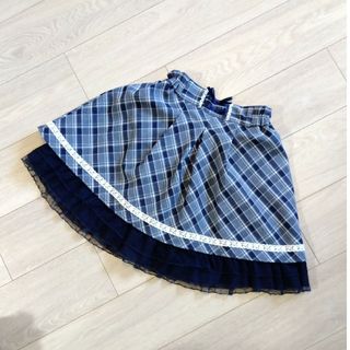 アクシーズファムキッズ(axes femme kids)のaxes femme kids☆チェックスカパン(紺)140cm(スカート)