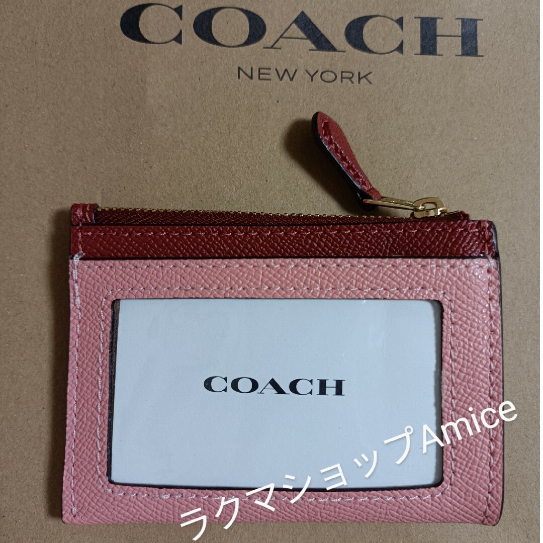 COACH(コーチ)の新品☆コーチ☆パスケース☆コインケース　カードケース　ピンク☆COACH　母の日 レディースのファッション小物(名刺入れ/定期入れ)の商品写真