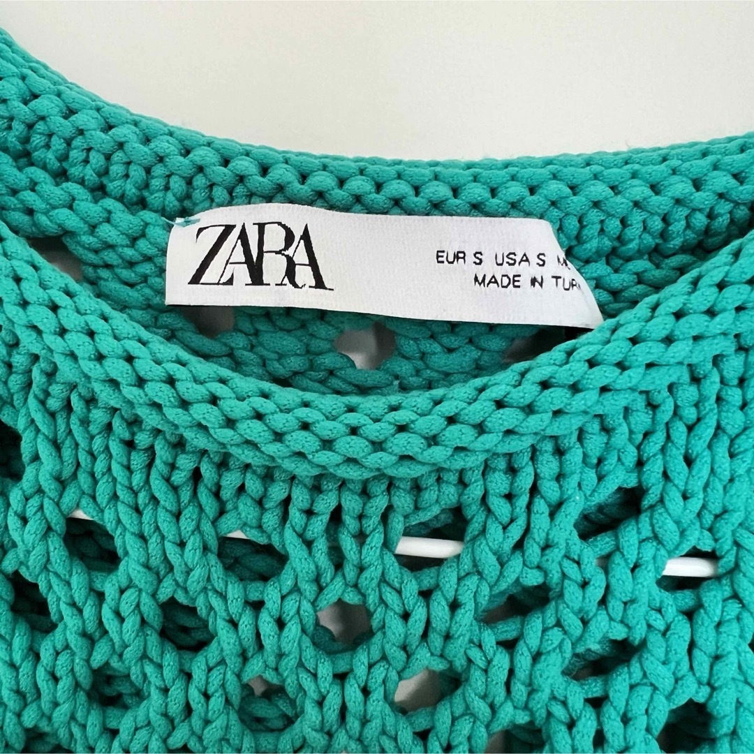 ZARA(ザラ)のZARA☆完売人気商品！クロップド丈ニット ブルーグリーン S レディースのトップス(その他)の商品写真