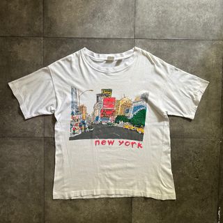 80s 企業ロゴtシャツ USA製 ホワイト L (Tシャツ/カットソー(半袖/袖なし))