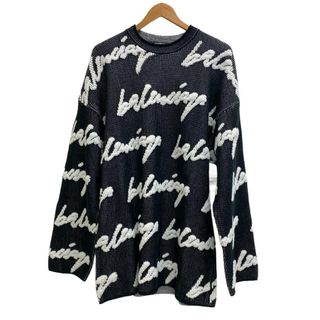 バレンシアガ(Balenciaga)のバレンシアガ BALENCIAGA ニット
 Crewneck 3D Scribble Knit Sweater 20年 M 625985 ブラック(ニット/セーター)