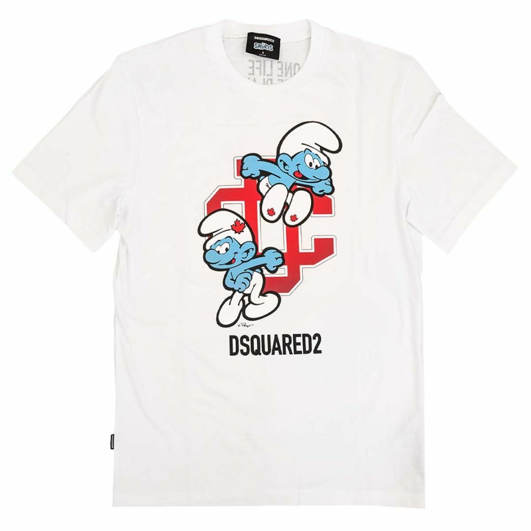 DSQUARED2(ディースクエアード)のDSQUARED2 ディースクエアード 半袖Tシャツ S78GD0092 S24558 メンズ スマーフ コラボ 100 WHITE ホワイト Mサイズ メンズのトップス(Tシャツ/カットソー(半袖/袖なし))の商品写真