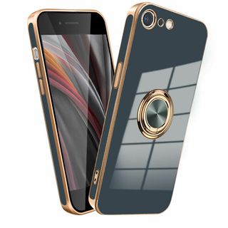 【サイズ:iPhone8_色:グレーブルー】iPhone SE2 ケース リング(その他)