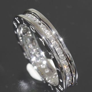 ブルガリ(BVLGARI)のブルガリ ビーゼロワン フルダイヤリング 15号(56)K18WG 指輪 XS幅(リング(指輪))