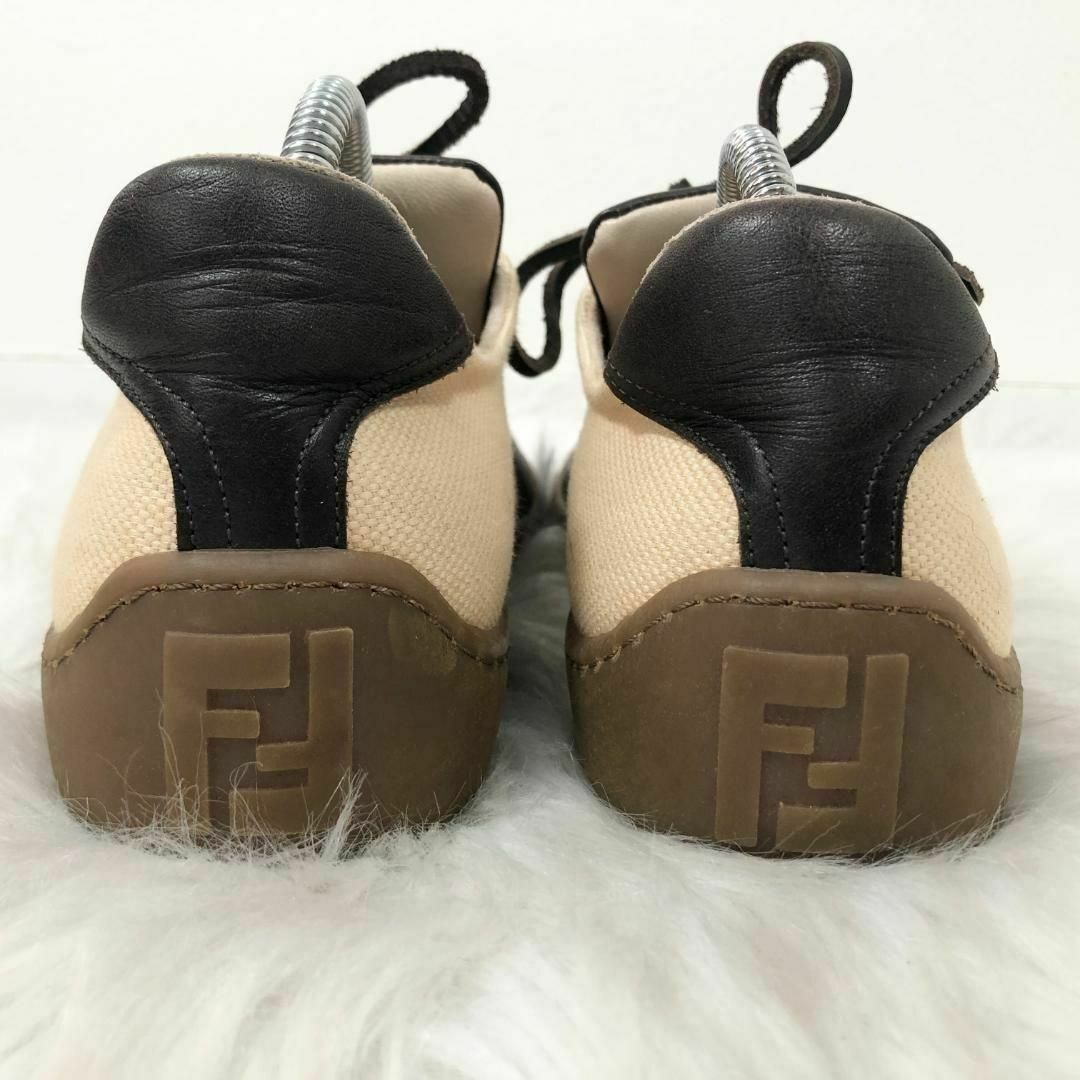 FENDI(フェンディ)のFENDI フェンディ キャンバス レザー スニーカー Fロゴ レディースの靴/シューズ(スニーカー)の商品写真