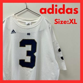 アディダス(adidas)の【美品】古着　アディダス　カレッジロゴ　Tシャツ　メンズ　XL(Tシャツ/カットソー(半袖/袖なし))