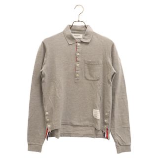 トムブラウン(THOM BROWNE)のTHOM BROWNE トムブラウン トリコロール コットン 長袖ポロシャツ グレー 01103C4010(ポロシャツ)