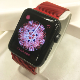 アップルウォッチ(Apple Watch)のApple アップルウォッチ 42mm シリーズ3 黒 スマートウォッチ GPS(その他)
