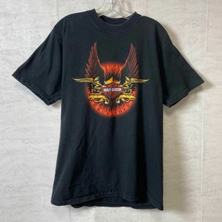 ハーレーダビッドソン(Harley Davidson)のハーレーＴ　漢字ロゴ　TOKYO　渋谷　サイズＬ　黒ブラック　半袖　メンズ　古着(Tシャツ/カットソー(半袖/袖なし))