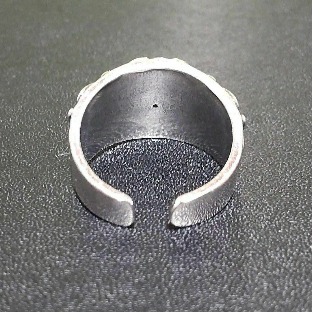 S925　フローラルクロス　リング　シルバー　指輪　フリーサイズ　アクセ　十字架 レディースのアクセサリー(リング(指輪))の商品写真