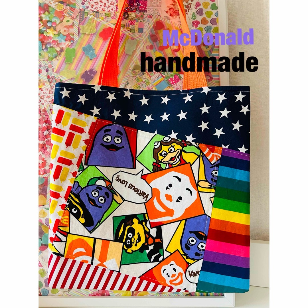 ハンドメイド　マック柄　マクドナルド　トートバッグ　 レディースのバッグ(トートバッグ)の商品写真