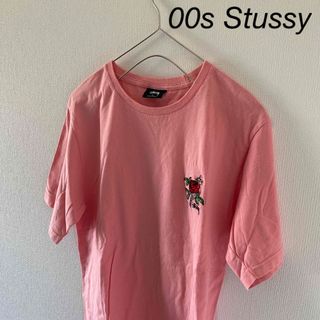 ステューシー(STUSSY)の00sStussyステューシー半袖tシャツピンクメンズsストリート古着(Tシャツ/カットソー(半袖/袖なし))