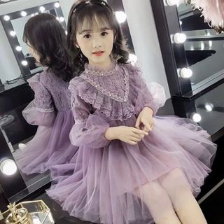 KWFB006キッズ 子供服 ワンピース チュールワンピース カジュアル 春秋(ワンピース)