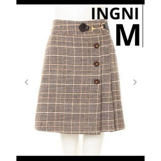 イング(INGNI)のINGNI♥️ビット付起毛チェック柄台形／スカート制服プリーツスカート(ミニスカート)