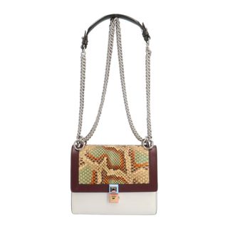 フェンディ(FENDI)のフェンディ ミニキャナイ ショルダーバッグ レザー 8M0381-9KW ブラウン レディース FENDI  中古(ショルダーバッグ)