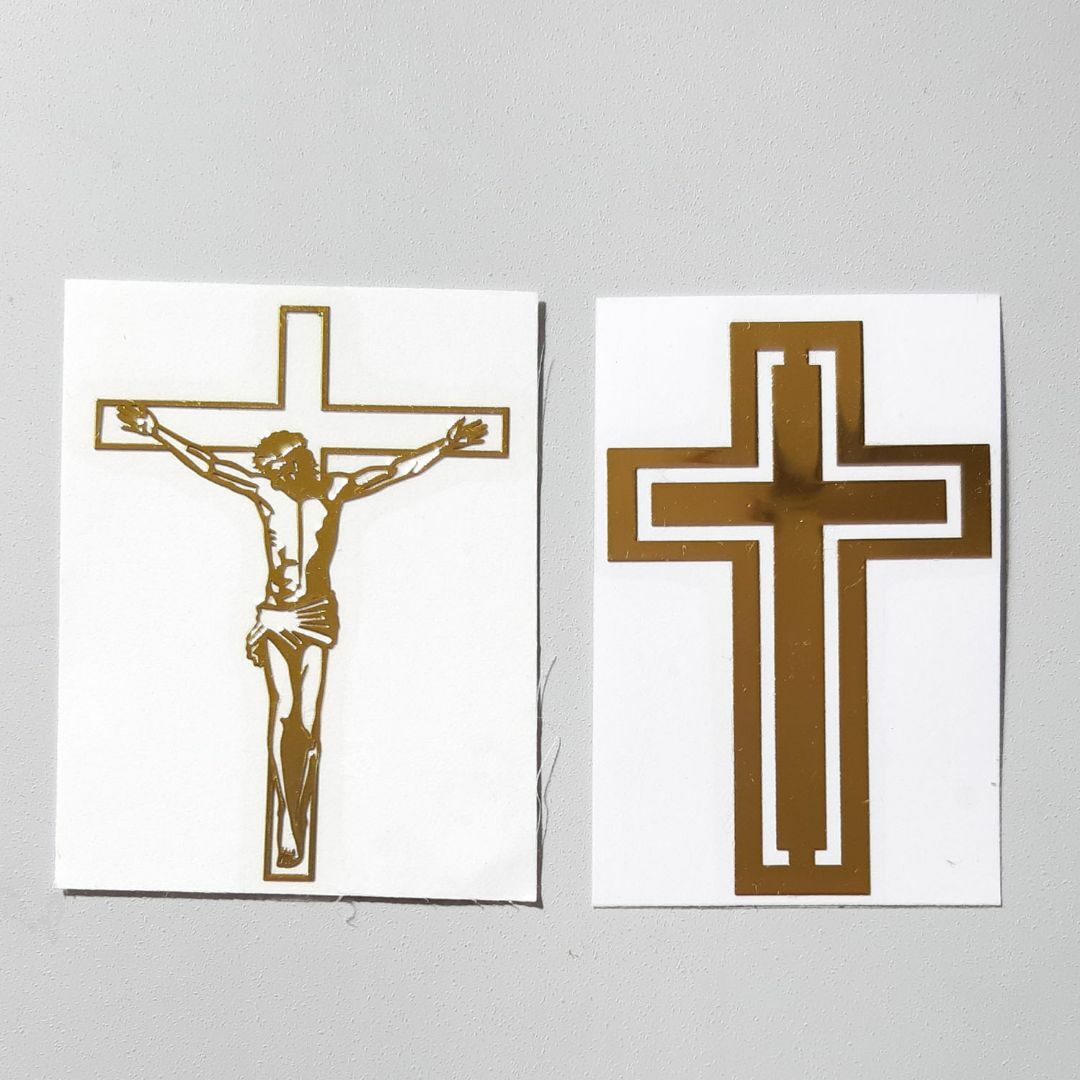 キリスト教　メタルステッカー 2枚セット　金属シール　十字架 エンタメ/ホビーのコレクション(その他)の商品写真