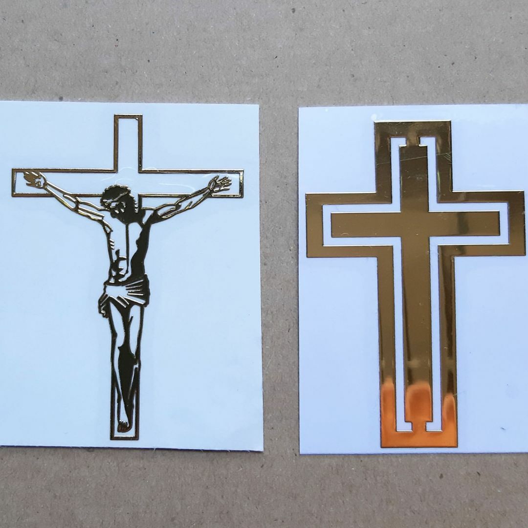 キリスト教　メタルステッカー 2枚セット　金属シール　十字架 エンタメ/ホビーのコレクション(その他)の商品写真