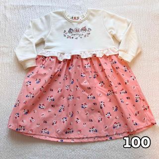 アンパンマン　ワンピース　長袖　100(ワンピース)