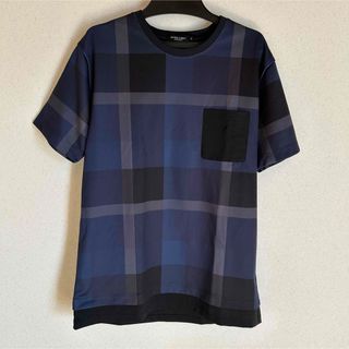 BLACK LABEL CRESTBRIDGE - 美品　半袖　Tシャツ　トップス　ブラックレーベル　チェック　ネイビー系