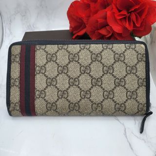 グッチ(Gucci)の【人気】 GUCCI グッチ ライン ラウンドファスナー 長財布 財布(財布)