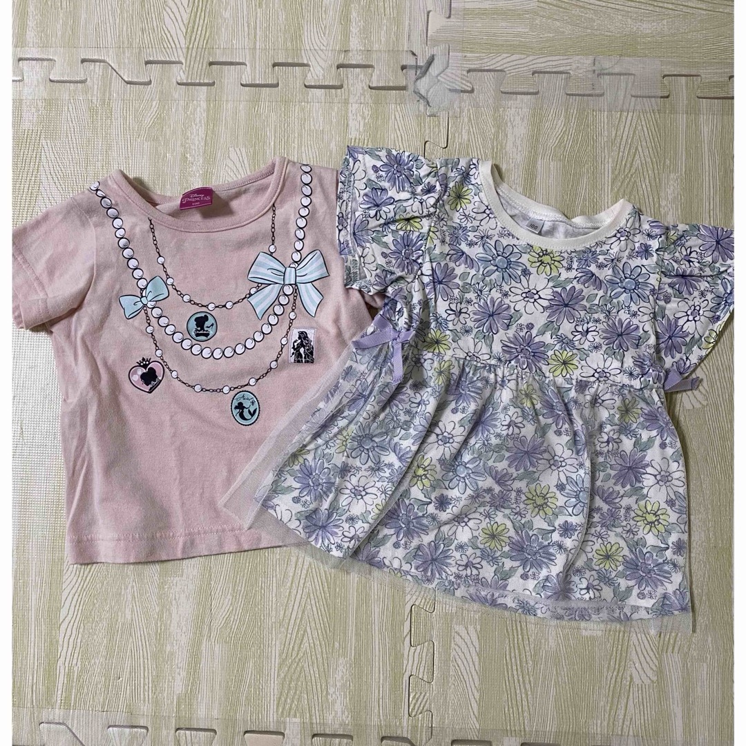 半袖Ｔシャツ　2枚セット　サイズ100 キッズ/ベビー/マタニティのキッズ服女の子用(90cm~)(Tシャツ/カットソー)の商品写真