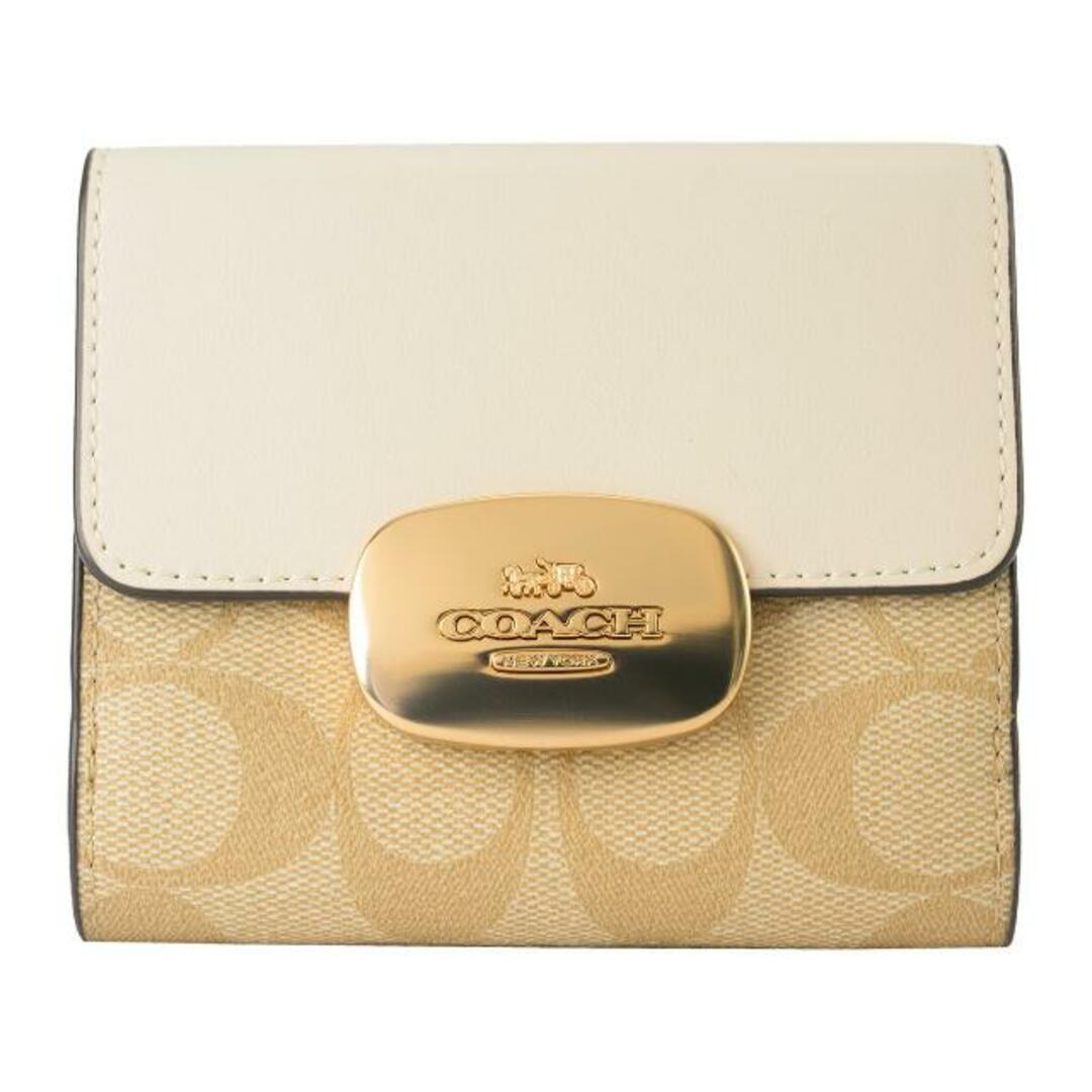 COACH(コーチ)の新品 コーチ COACH 2つ折り財布 ELIZA SMALL WALLET ライトカーキ/チョーク レディースのファッション小物(財布)の商品写真