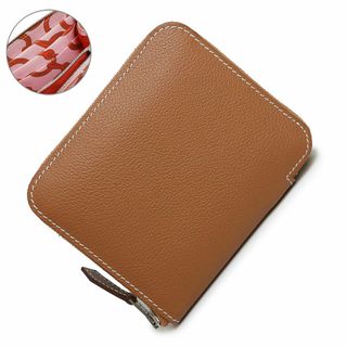 エルメス(Hermes)のエルメス アザップ コンパクト シルクイン MORS & CO コインケース 小銭入れ 財布 ヴォーエバーカラー レザー ゴールド ローズペール ローズパール ブラウン ピンク 茶 シルバー金具 B刻印 箱付 HERMES（新品・未使用品）(コインケース)