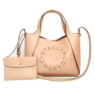 Stella McCartney - ステラマッカートニー ロゴ 2Way ショルダー トート ハンドバッグ 斜め掛け ポリエチレン ポリエステル ブラッシュピンク ピンクベージュ ゴールド金具 ポーチ付き 513860 Stella McCartney（未使用　展示品）