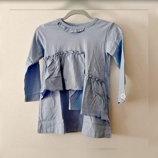 ✨匿名配送✨　長袖 カットソー　女の子　120 フリル　水色　Look(Tシャツ/カットソー)