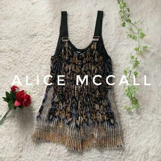 アリスマッコール(alice McCALL)のアリスマッコール　プリーツサロペット　ショートパンツ　春夏　US4/EUR38(サロペット/オーバーオール)