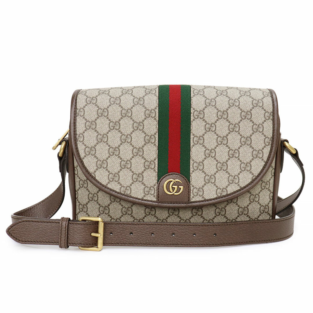 Gucci(グッチ)のグッチ オフィディア メッセンジャー 斜め掛け ショルダーバッグ GGスプリームキャンバス レザー ベージュ エボニー ゴールド金具 724704 GUCCI（新品・未使用品） レディースのバッグ(ショルダーバッグ)の商品写真