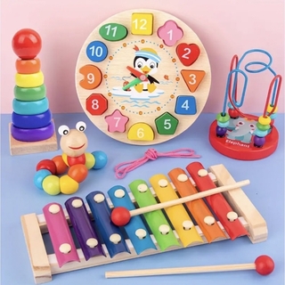 最終値下げ　モンテッソーリ木製  オクターブピアノセット　モンテッソーリ教育玩具(知育玩具)