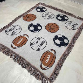 ヴィンテージ(VINTAGE)のサッカー　野球　ラグビー　マルチカバー　ヴィンテージラグ　151x118(ラグ)