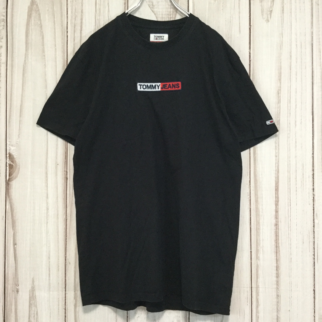 TOMMY JEANS(トミージーンズ)の【トミージーンズ 半袖Tシャツ】ボックスロゴ刺繍 ゆるだぼ 古着感 XL 黒 メンズのトップス(Tシャツ/カットソー(半袖/袖なし))の商品写真