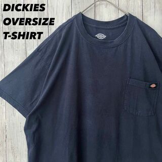 ディッキーズ(Dickies)のメンズ古着　DICKIESディッキーズ　ポケット付きTシャツ　ネイビー　2XL(Tシャツ/カットソー(半袖/袖なし))