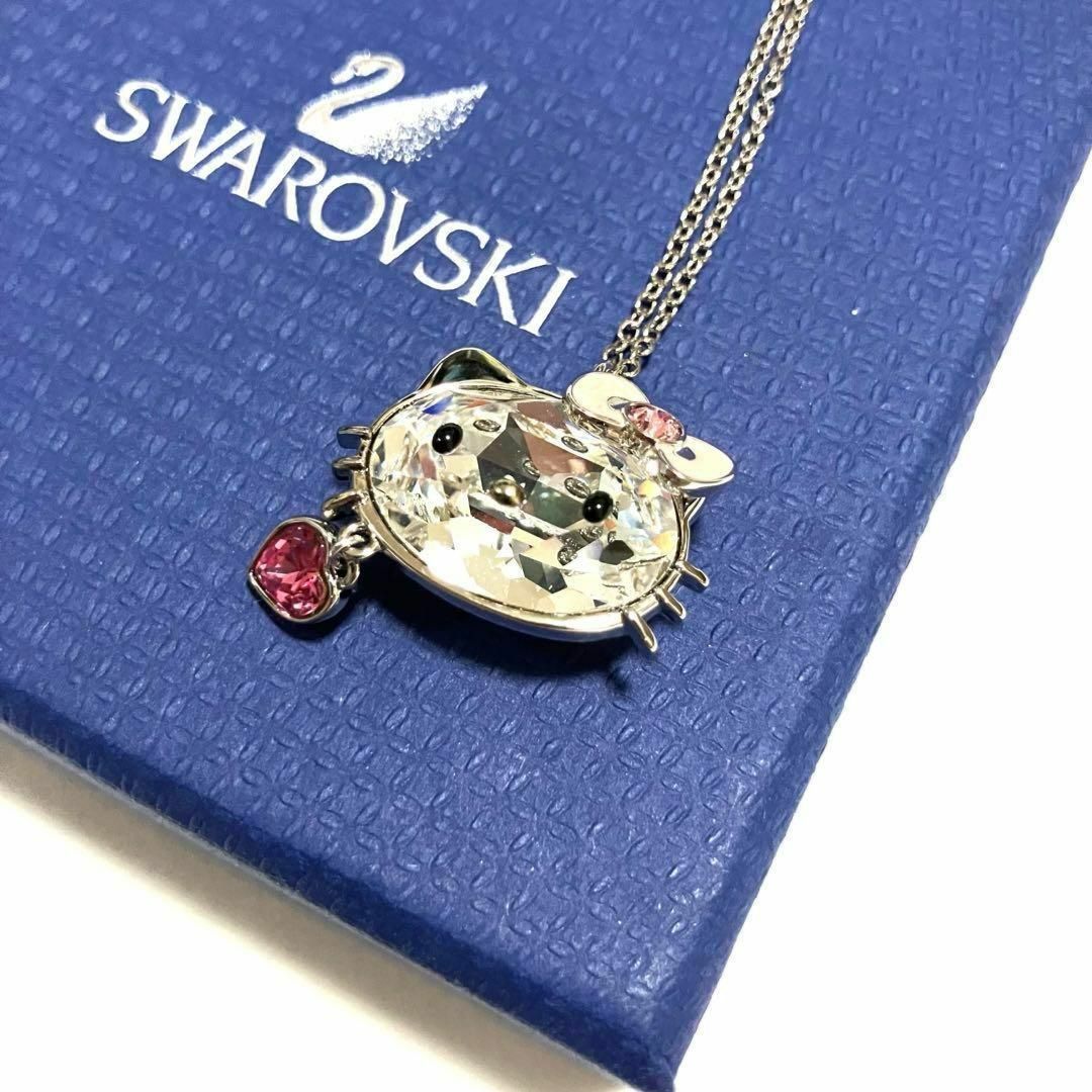 SWAROVSKI(スワロフスキー)のスワロフスキー　ハローキティ　ハート　ストーンペンダント　ネックレス　クリスタル レディースのアクセサリー(ネックレス)の商品写真