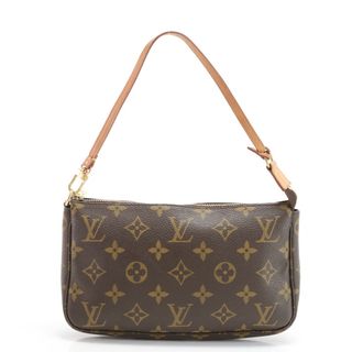 ルイヴィトン(LOUIS VUITTON)の美品 ルイヴィトン モノグラム ポシェット アクセソワール M51980 レザー ハンドバッグ トート トップハンドル レディース HRE Y1-1(ハンドバッグ)