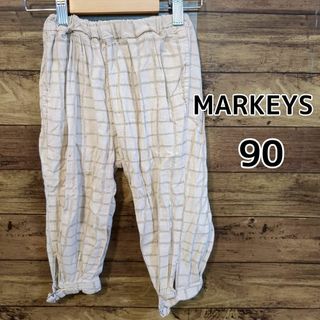 マーキーズ(MARKEY'S)の【MARKEYS】コットンパンツ　90cm　チェック(パンツ/スパッツ)