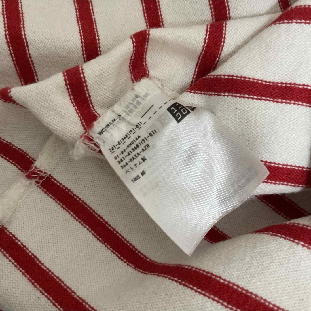 UNIQLO(ユニクロ)の無印　ユニクロ　ボーダー　長袖Tシャツ 七分袖Tシャツ　Mサイズ レディースのトップス(Tシャツ(長袖/七分))の商品写真