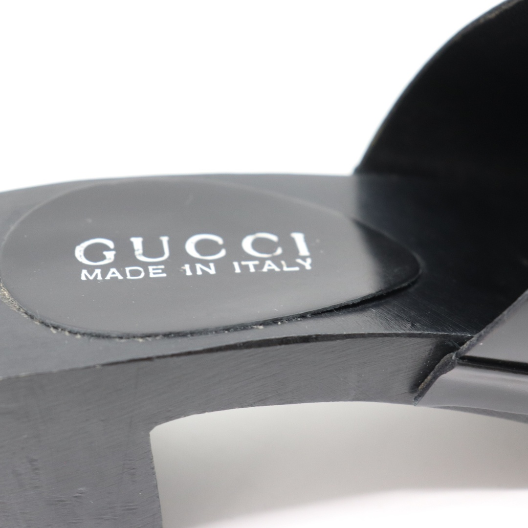 Gucci(グッチ)のITB4FOO2XHME GUCCI グッチ ウッドサンダル 106 3012 ブラック ヒール レディース サイズ 36 レディースの靴/シューズ(サンダル)の商品写真