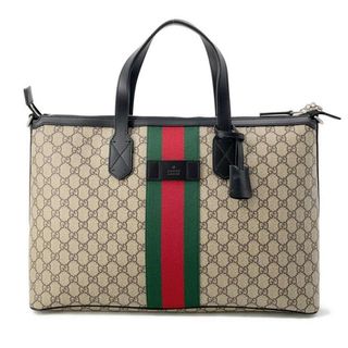 グッチ(Gucci)のグッチ トートバッグ ダッフルバッグ GGスプリーム シェリーライン 359261 GUCCI 2wayショルダーバッグ 黒(トートバッグ)