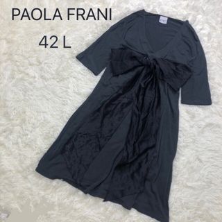 パオラフラーニ(PAOLA FRANI)のPAOLA FRANI パオラフラーニ✨ワンピース　ストレッチ42Lイタリア製(ひざ丈ワンピース)