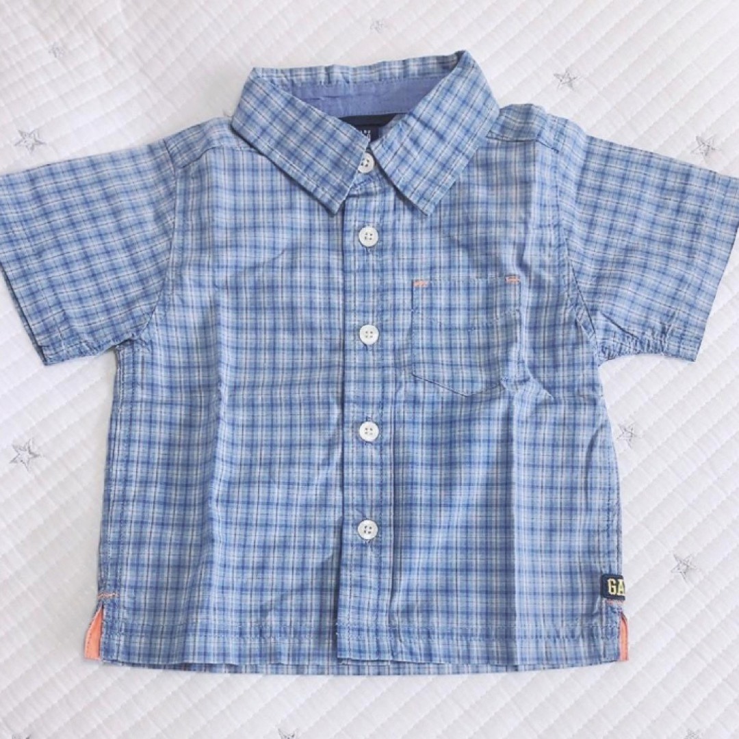 babyGAP(ベビーギャップ)のbaby GAP チェック 半袖 シャツ  ベビー キッズ/ベビー/マタニティのベビー服(~85cm)(シャツ/カットソー)の商品写真