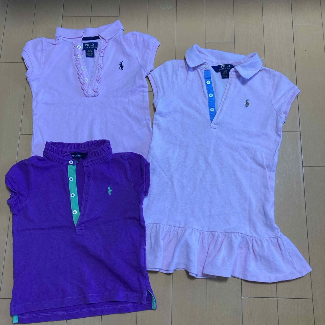 POLO RALPH LAUREN(ポロラルフローレン)の100センチラルフローレン3枚セット キッズ/ベビー/マタニティのキッズ服女の子用(90cm~)(Tシャツ/カットソー)の商品写真