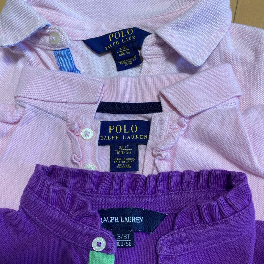 POLO RALPH LAUREN(ポロラルフローレン)の100センチラルフローレン3枚セット キッズ/ベビー/マタニティのキッズ服女の子用(90cm~)(Tシャツ/カットソー)の商品写真