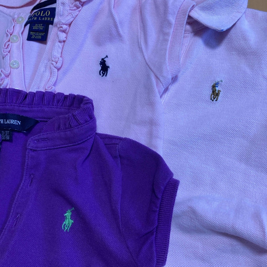 POLO RALPH LAUREN(ポロラルフローレン)の100センチラルフローレン3枚セット キッズ/ベビー/マタニティのキッズ服女の子用(90cm~)(Tシャツ/カットソー)の商品写真