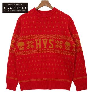 ヒステリックグラマー(HYSTERIC GLAMOUR)のヒステリックグラマー 22AW 02223NS12450 ﾚｯﾄﾞ SKULL NORDICｼﾞｬｶｰﾄﾞｾｰﾀｰ L(その他)