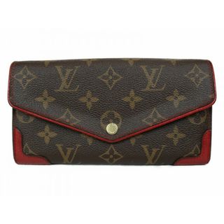 ルイヴィトン(LOUIS VUITTON)の【箱・布袋あり】LOUIS VUITTON　ルイヴィトン　ポルトフォイユ・サラ レティーロ　M41951　長財布　ロングウォレット　モノグラム　ブラウン　レッド　イニシャル入り　シンプル　レディース　ギフト　プレゼント包装可【中古】松前R56号店(財布)