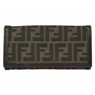 フェンディ(FENDI)のFENDI　フェンディ　長財布　2309-30851/009　ロングウォレット　ズッカ柄　ブラウン系　シンプル　レディース　メンズ　ユニセックス　ギフト　プレゼント包装可【中古】松前R56号店(財布)